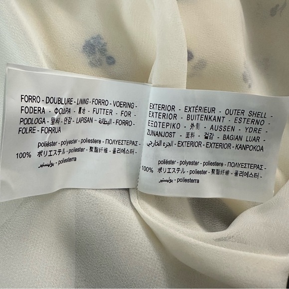 Zara Babydoll Mini Floral Dress SZ Medium Cream Blue Cottagecore GUC READ - Picture 5 of 8